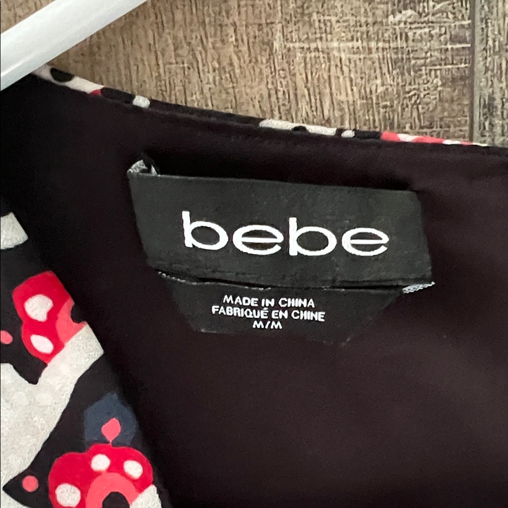 Bebe Black And Red Patterned Top - image 2